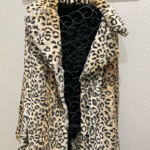 Leopard Print Faux Fur Coat
